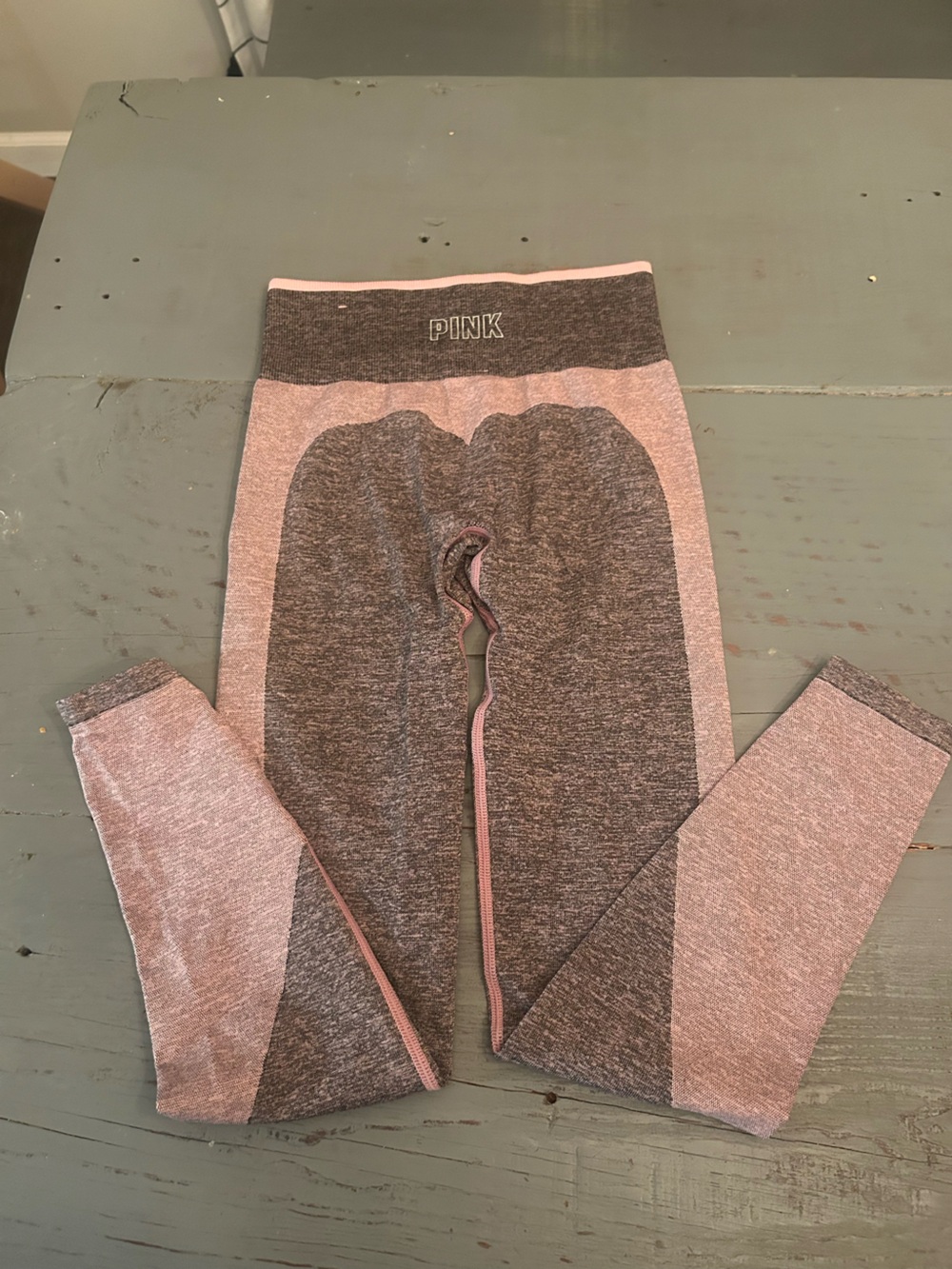 PINK Victoria's Secret Heathered Pink & Charcoal yoga leggings